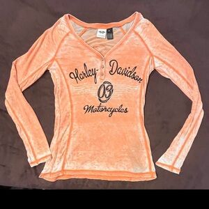 Harley Davidson Shirt Women size Medium Orange